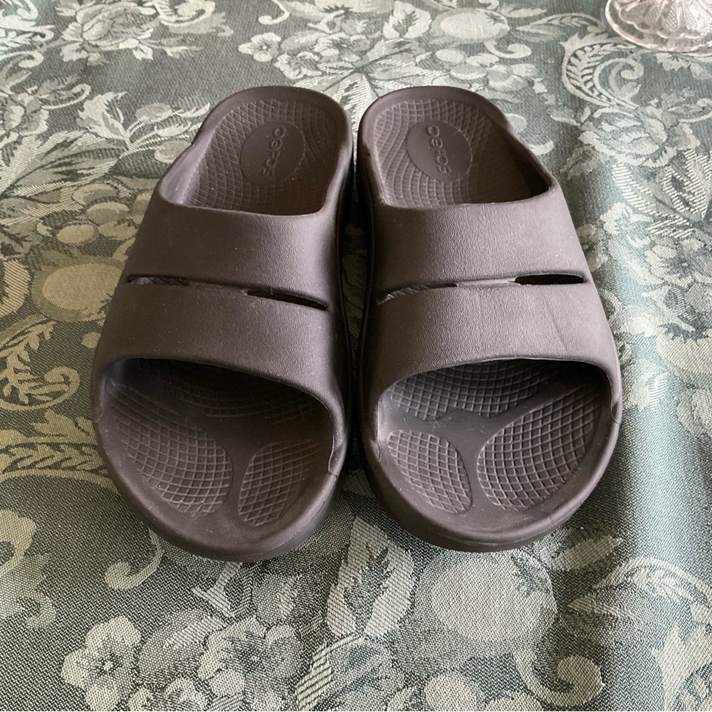 OOFOS OOHHH SLIDE SANDAL BLACK MENS 4